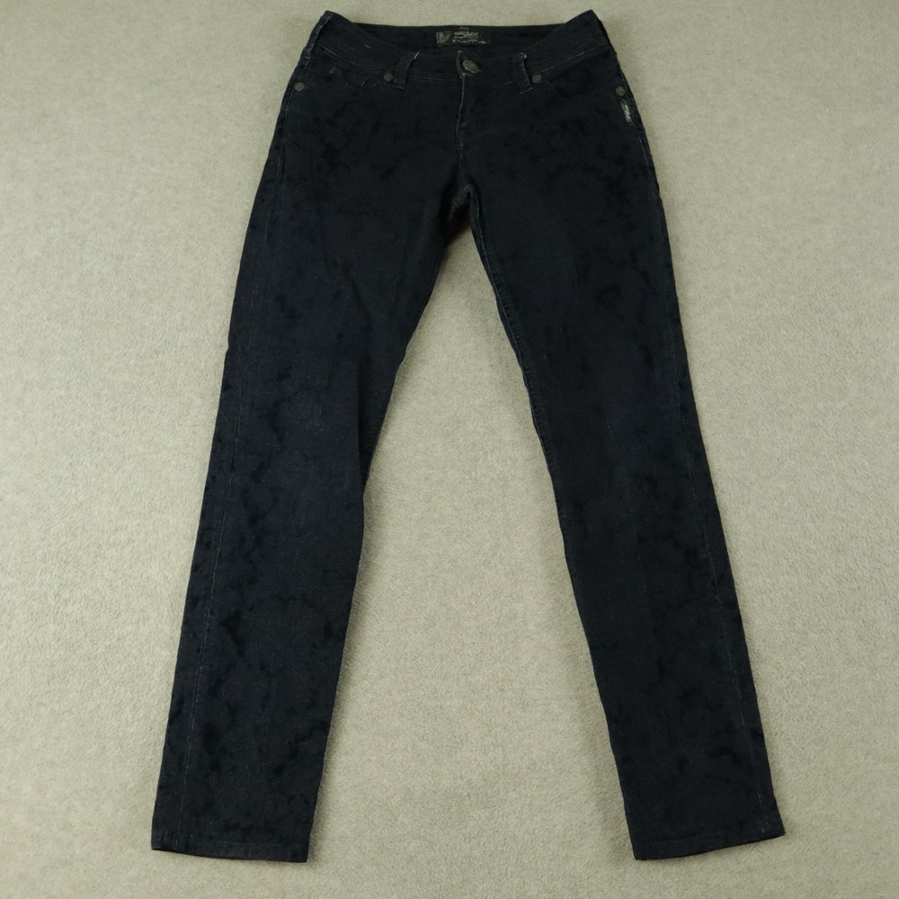 Silver Jeans Womens 27 Suki‎ Skinny 5-Pocket Stretch Flex Denim Dark Blue Floral